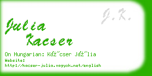 julia kacser business card